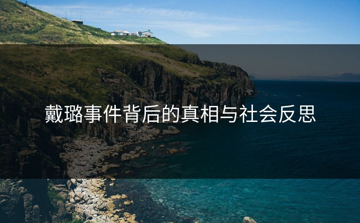 戴璐事件背后的真相与社会反思