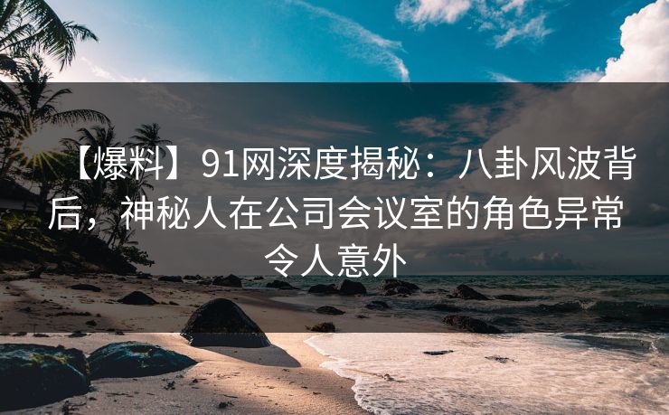 【爆料】91网深度揭秘：八卦风波背后，神秘人在公司会议室的角色异常令人意外