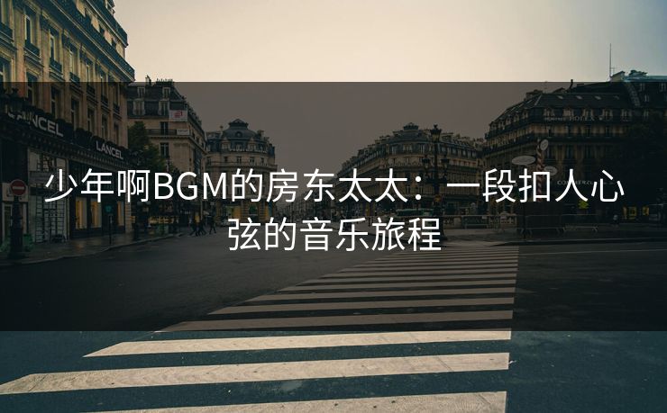 少年啊BGM的房东太太：一段扣人心弦的音乐旅程